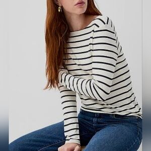 GAP  STRIPED BOAT NECK TOP SIZE X SMALL